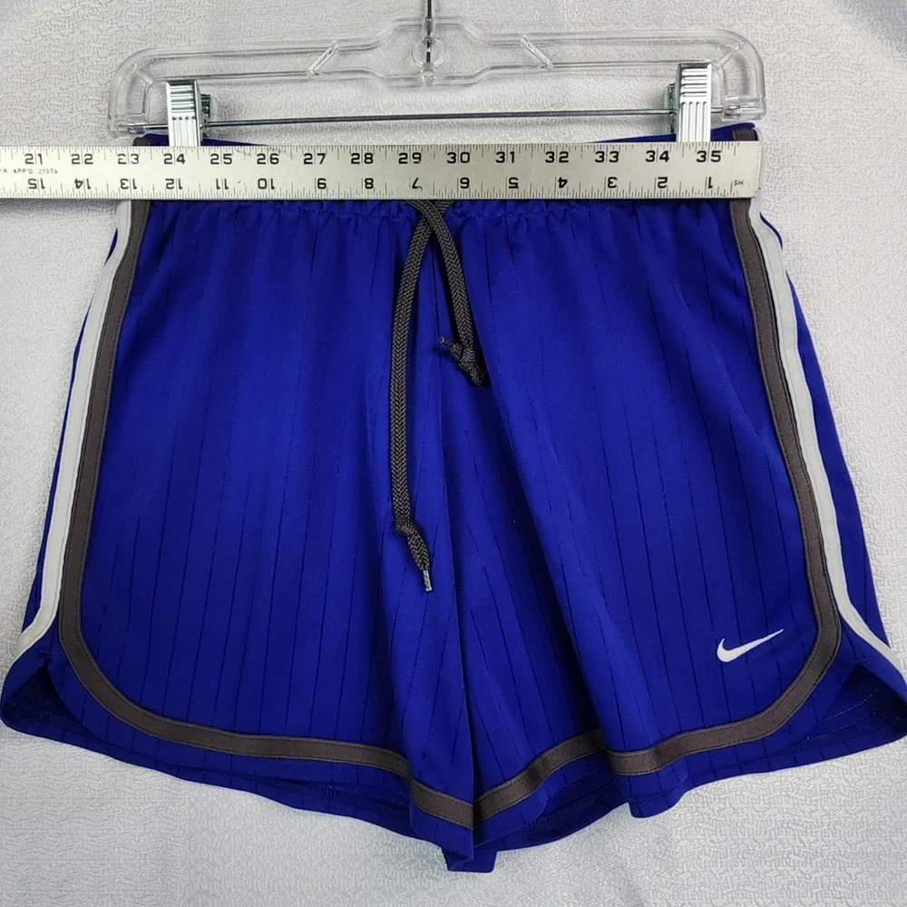 Nike Small Blue Striped Running Shorts Athletic Gym Sporty Y2K Retro Activewear